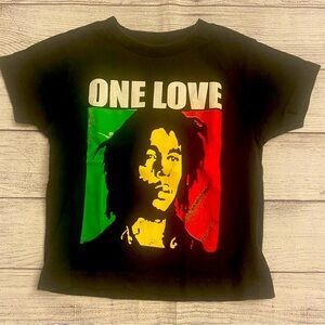 Bob Marley One Love Black T-Shirt 3T Toddler